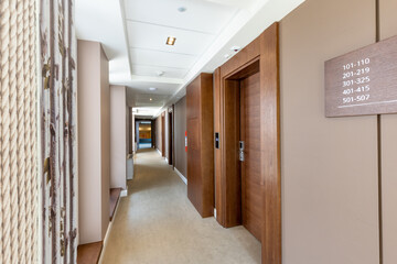 Interior of a hotel corridor doorway