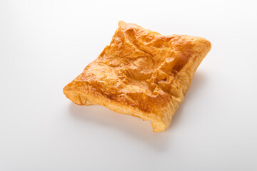 fresh baked goods on white background
