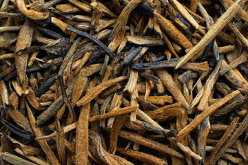 Red black tea dried leaves for traditional chinese gun fu cha tea ceremony 