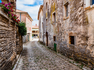 traditional narrow street of a Mediterranean town