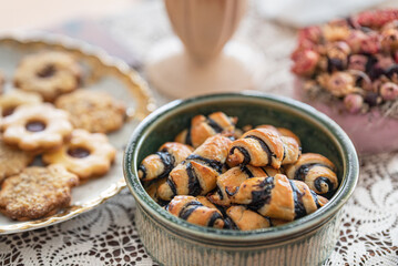 Rugelach (shortbread cookies) with poppy seeds