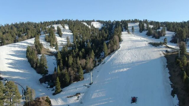 Big Bear Ski Resort Aerial Shot San Bernardino Mountains Elevate California USA