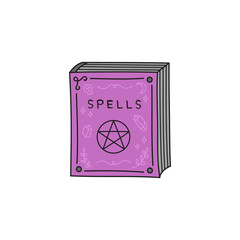 Magic spell book vector hand drawn illustration