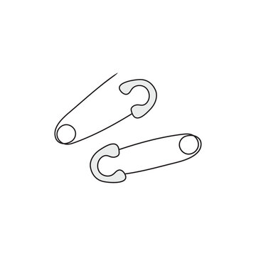 Safety Pins Punk Vector Hand Drawn Illustration