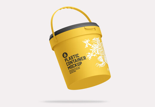 Plastic Paint Bucket Mockup