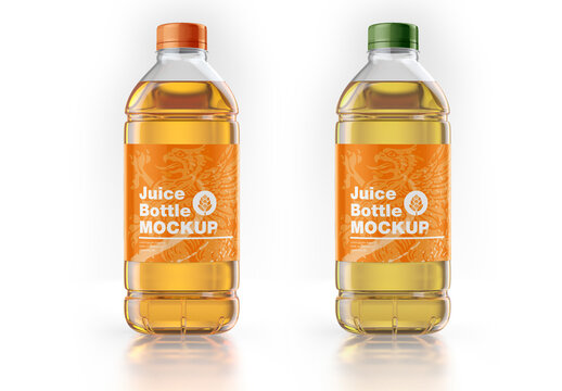 Plastic Juice Bottle Mockup