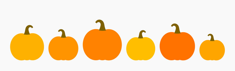 Pumpkins icons collection. Pumpkins isolated on white background.