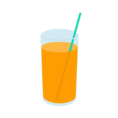 Orange juice, vector illustration on a white background