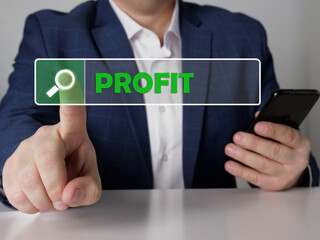 Search PROFIT button. Modern Budget analyst use cell technologies.