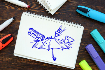 Business concept about Errors and Omissions Insurance E&O g with sketch on the sheet.