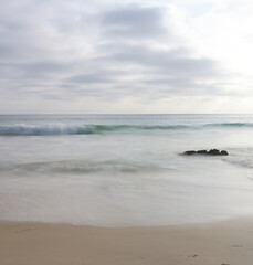 beach and sea, cloudy landscape 