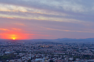 Fototapeta na wymiar Queretaro city at sunset, Mexico. 