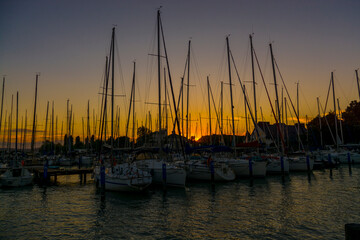 View of the port of Balatonkenese at the Lake Balaton