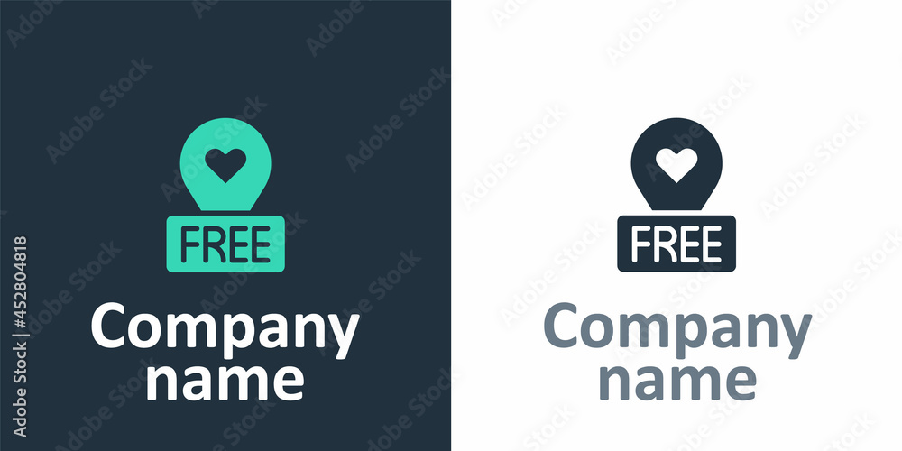 Poster logotype map pointer with heart icon isolated on white background. valentines day. love location. ro