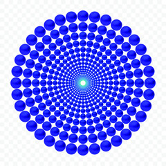 Blue luxury background with 3D beads. Vector illustration.