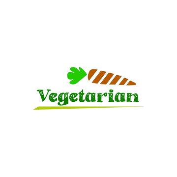 carrot with leaf for simple flat minimalist healthy food cuisine vegetarian restaurant logo design vector