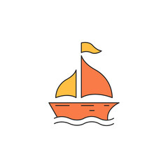 summer ocean travel ship icon