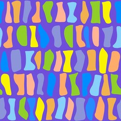 Seamless pattern. Abstract colored curvilinear shapes. Vertical and horizontal elements.