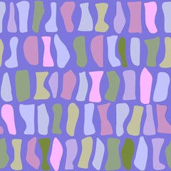Seamless pattern. Abstract colored curvilinear shapes. Vertical and horizontal elements.