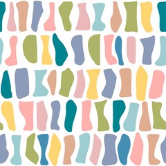 Seamless pattern. Abstract colored curvilinear shapes. Vertical and horizontal elements.