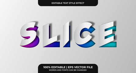 Editable Slice Text Effect. Simple, modern, and elegant. Easy to edit. Vector illustration