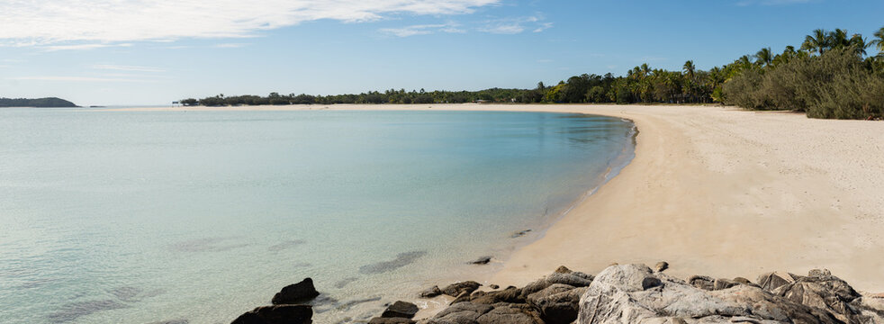 Panoramic View Of Beach At Day Time In Great Keppel Island,Queensland,Australia