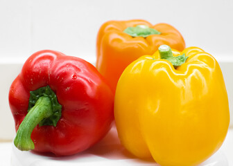 Three Bell Peppers Closeup