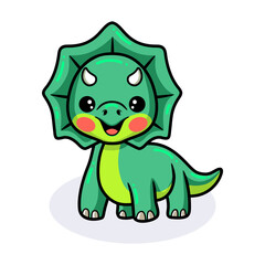 Cute little triceratops dinosaur cartoon 