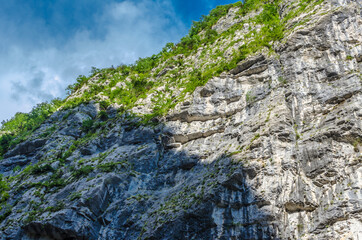 Textures of gray rocks in the mountains in Abkhazia