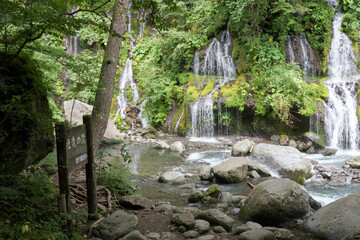 吐竜の滝　山梨県北杜市の滝　夏