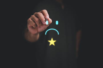Customer Experience dissatisfied Concept, Unhappy Businessman Client with Sadness Emotion Face, Bad...