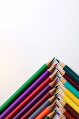 Beautifully arranged herringbone pencils from bottom to top
