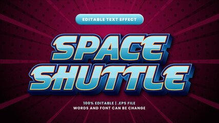 Space shuttle editable text effect in modern 3d style