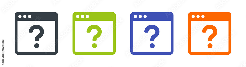 Poster faq frequently asked questions on website icon.