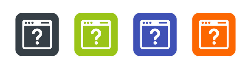 Online question icon. Web bowser with question mark icon