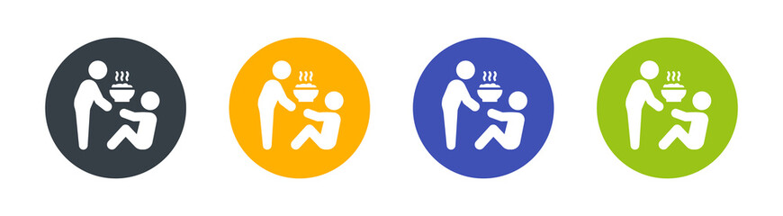 People sharing food icon. Free meal icon vector illustration