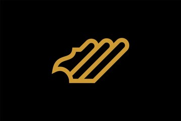 Eagle line logo design vector. Wild bird illustration symbol. Gold eagle outline vector icon.