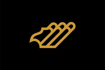 Eagle line logo design vector. Wild bird illustration symbol. Gold eagle outline vector icon.
