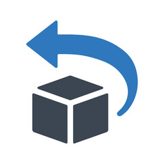 Return box icon. Vector and glyph