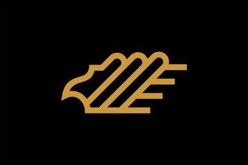 Eagle line logo design vector. Wild bird illustration symbol. Gold eagle outline vector icon.