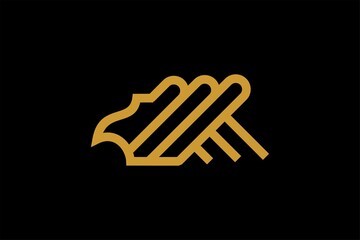 Eagle line logo design vector. Wild bird illustration symbol. Gold eagle outline vector icon.