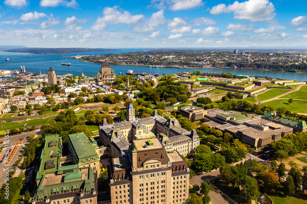 Poster aerial view of quebec city