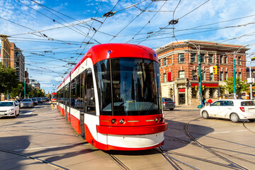 Modern tram in Toronto