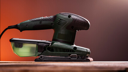 Electrical sander in a workshop