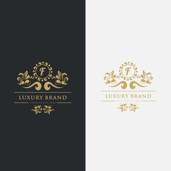 Fototapeta na wymiar Simple Letter F luxury logo design template elements