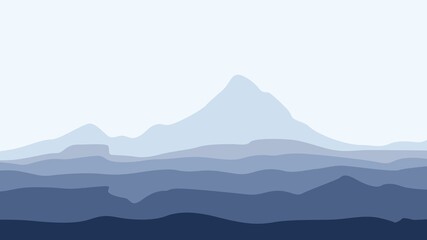 Mountain and hill layers landscape vector illustration used for background, desktop background, wallpaper, illustration, ticket or card background design.