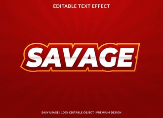 savage text effect editable template  with abstract style use for business brand and logo