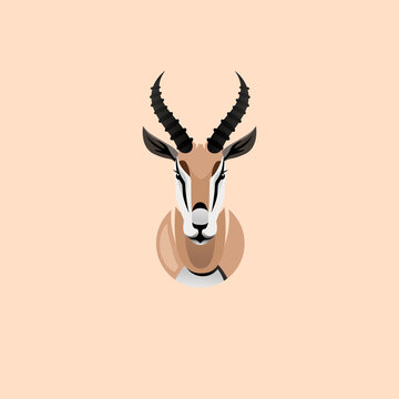 Head of antelope impala isolated vector Illustration Design