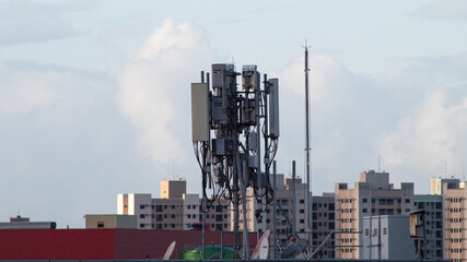 Antenna installed on top of the building.