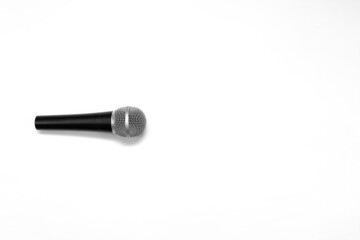 Close up of high quality dynamic microphone isolated on white background